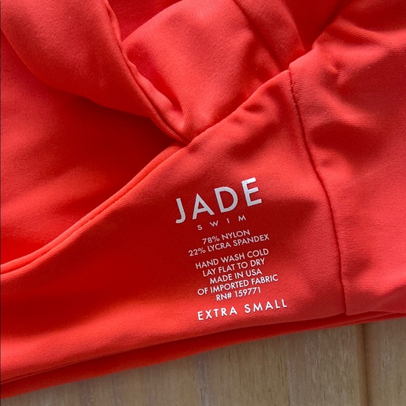 Jade Swim One-Shoulder Halo Bikini Top – “Glow” (Neon Coral-Red) NWT - Picture 4 of 7